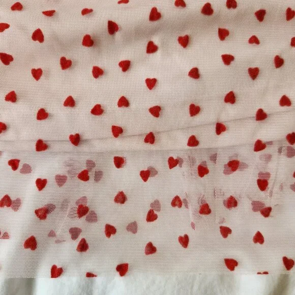 Lace & Beads tulle midi skirt in blush micro heart print - Picture 8 of 13